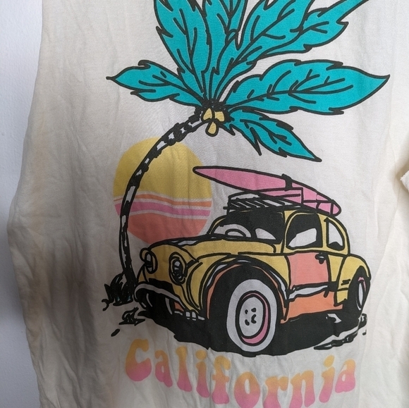 LETLUV California Surf Buggy Graphic Cotton Blend Sleeveless Tank NEW Size S - Picture 3 of 9